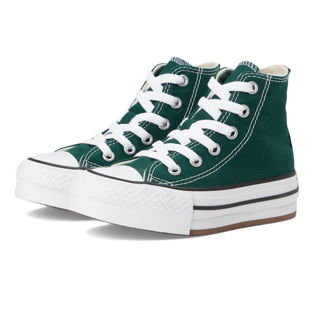 Boy`s Shoes Converse Kids Chuck Taylor All Star Eva Lift Little Kid Green Envy/White/Natural Ivory