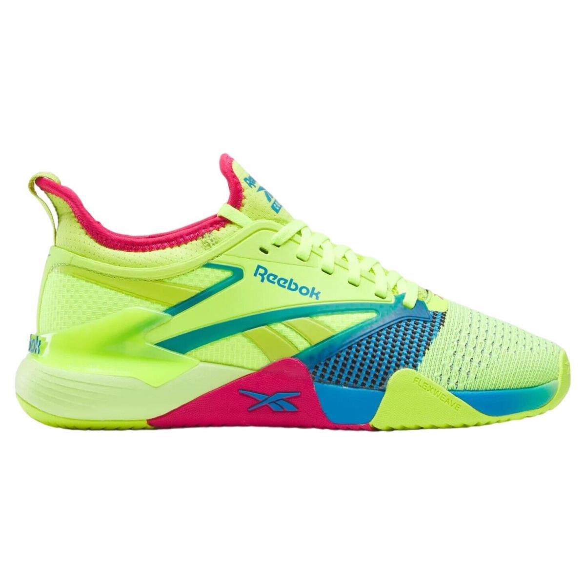 Men Reebok Nano Court Tennis Pickleball Shoes Yellow Blue Pink 100208444 - Yellow