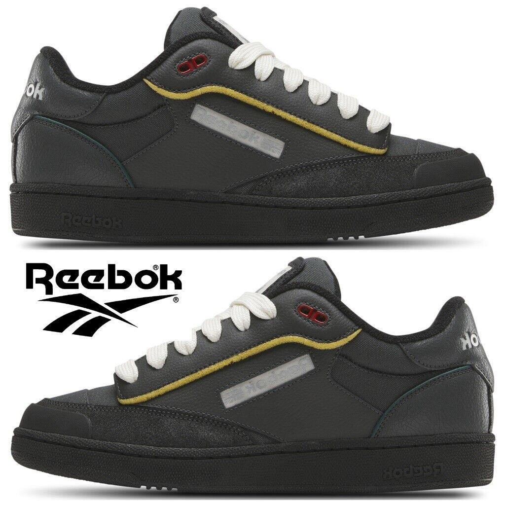 Reebok Club C Bulc Men`s Sneakers Running Training Shoes Casual Sport Grey Black - Gray, Manufacturer: Grey/Grey/Black