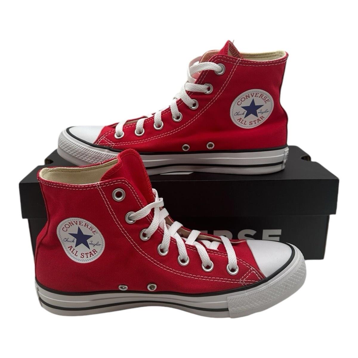 Converse Chuck Taylor All Star Shoes Size Men`s 6 Women`s 8 Red Canvas High Top Sneakers