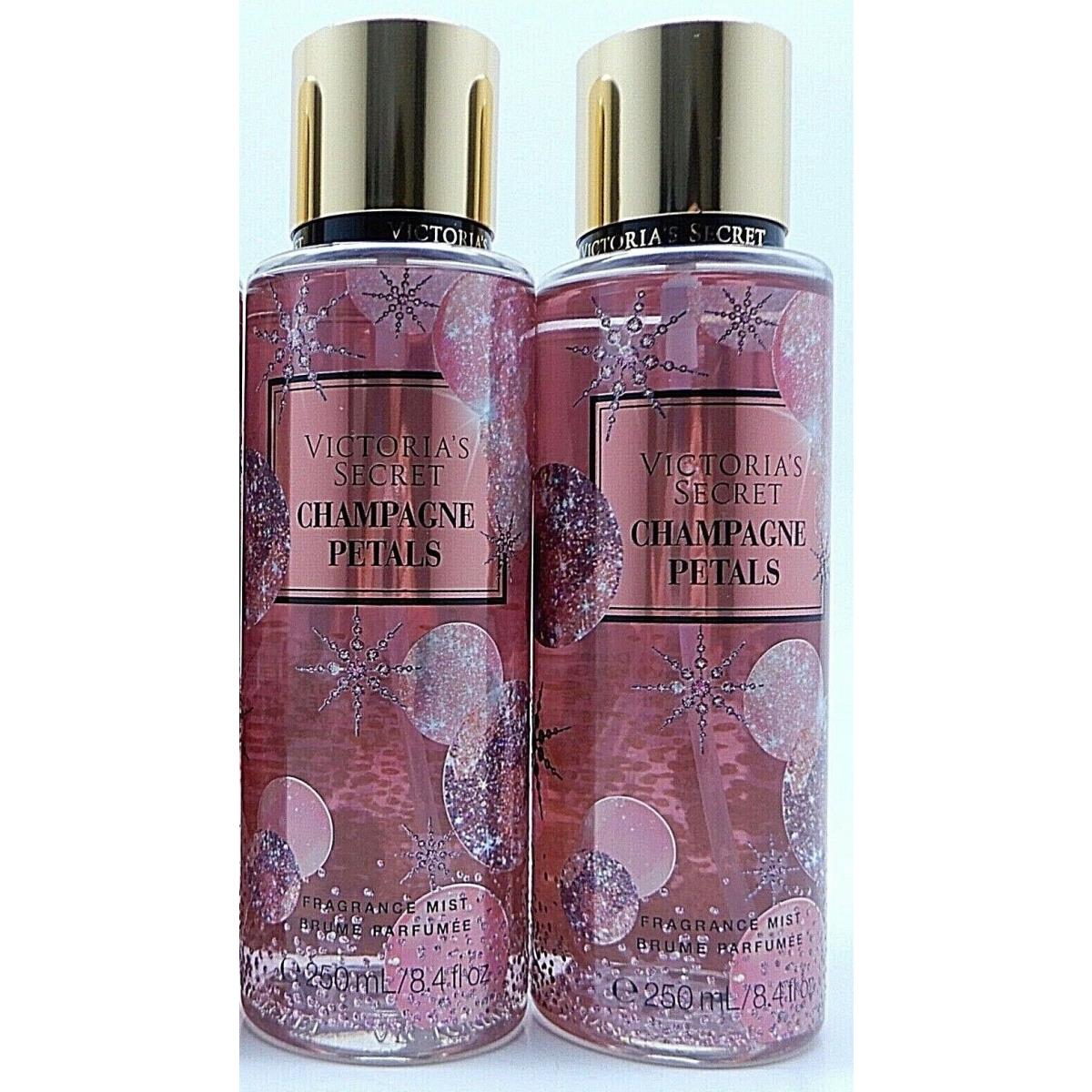 2 Victoria`s Secret Champagne Petals Fragrance Mist Brume Parfumee 8.4oz / 250ml