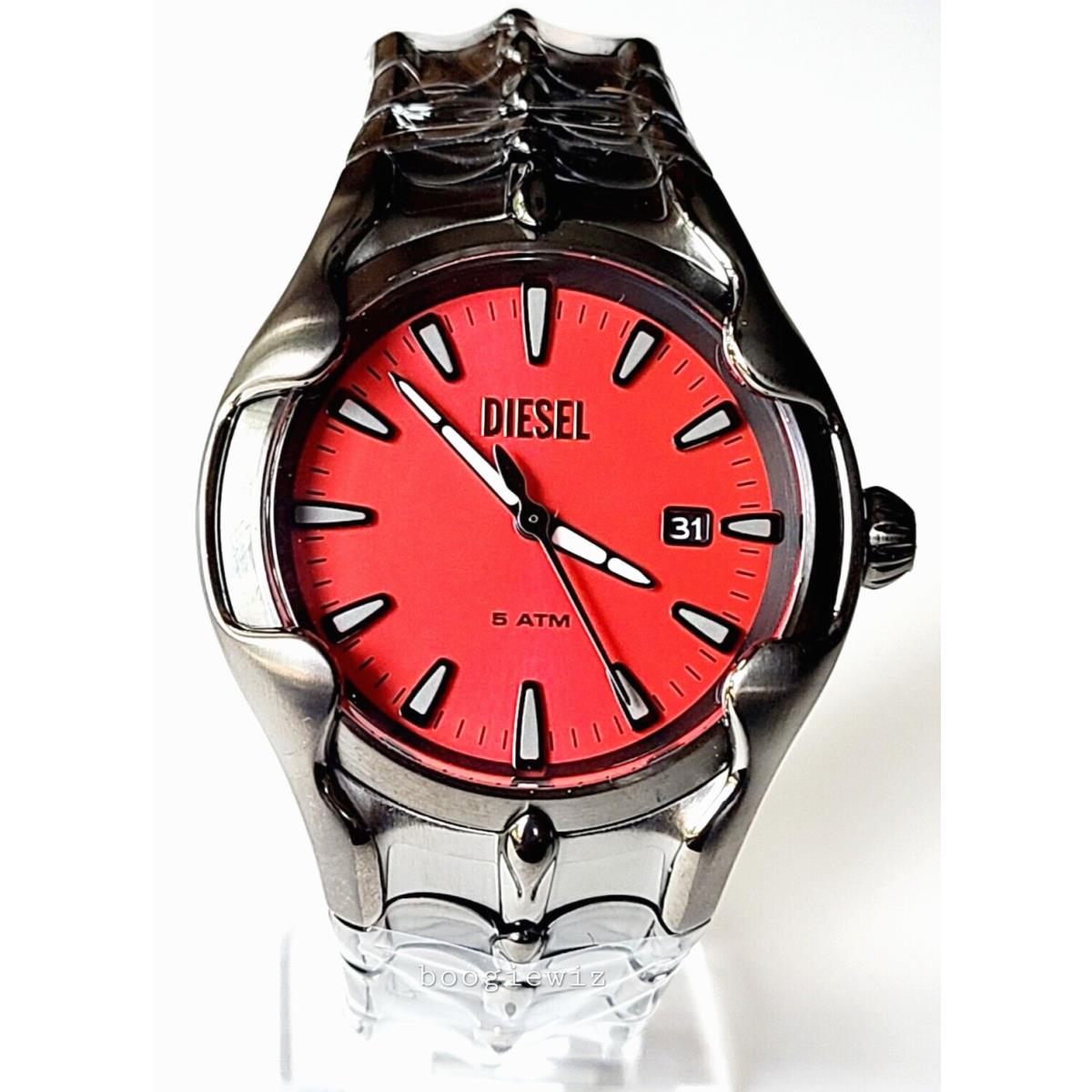 Diesel Men`s Vert Red Face Quartz Gunmetal Stainless Steel Watch DZ2199