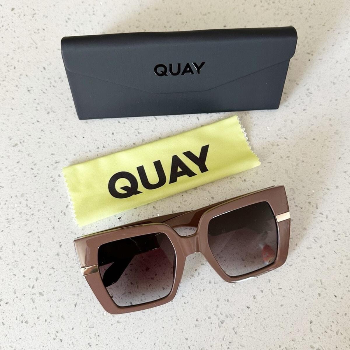 Quay Australia Notorious Oversized Square Sunglasses Brown