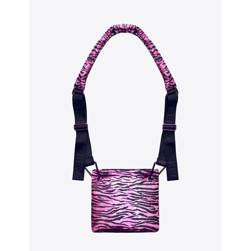 2016 Kenzo x H M Pink Black Tiger Striped Adjustable Crossbody Bag