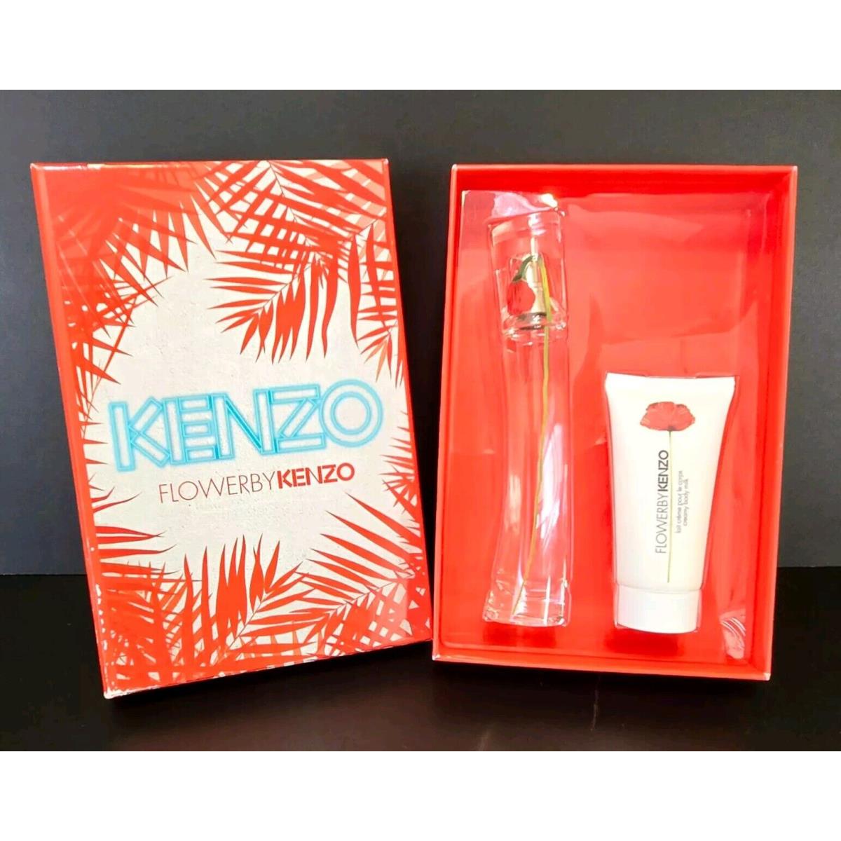 Kenzo Flower By Kenzo Boxed Gift Set Eau De Toilette Spray Body Milk Cream 2013