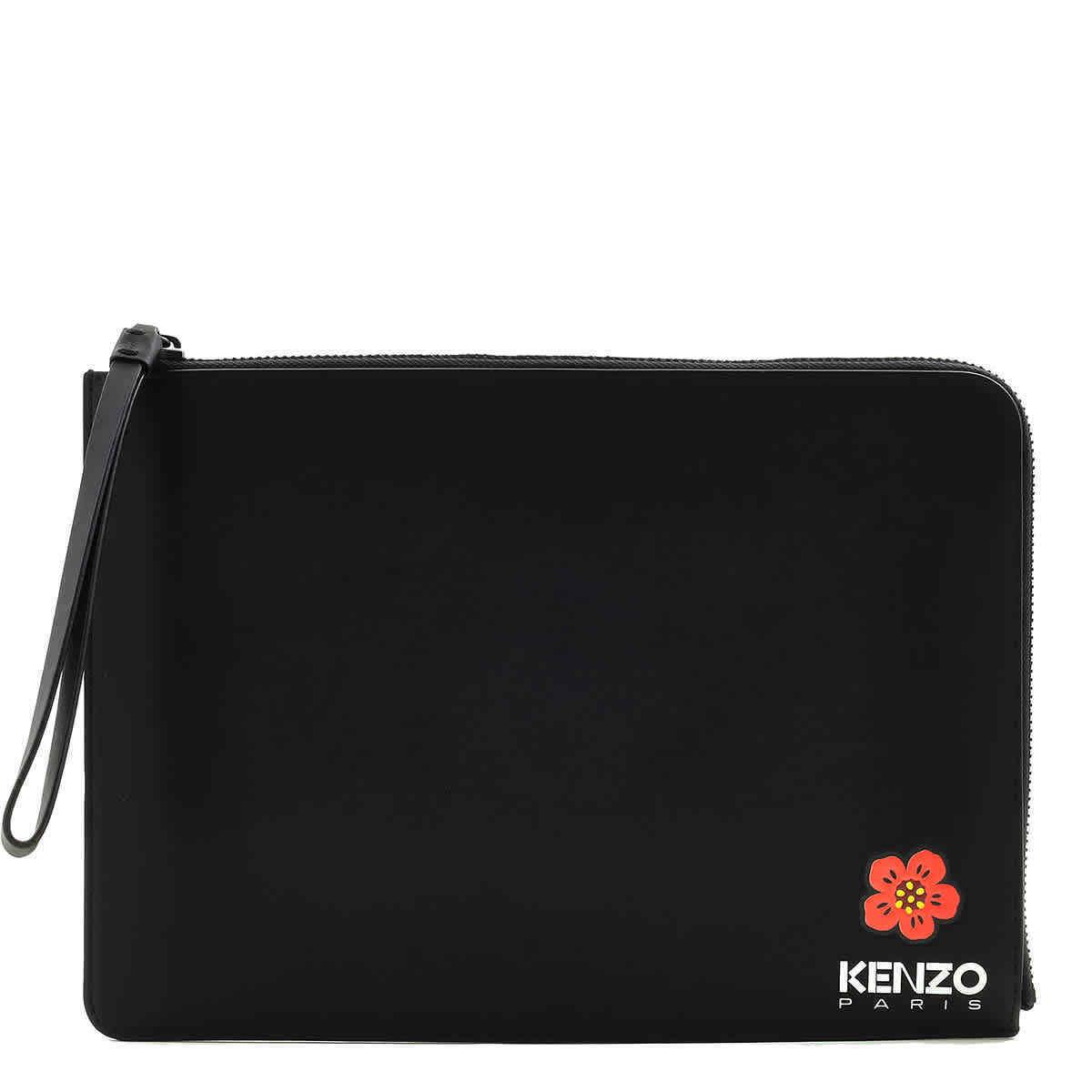 Kenzo Logo Printed Zipped Clutch Bag FC65PM402L42-99