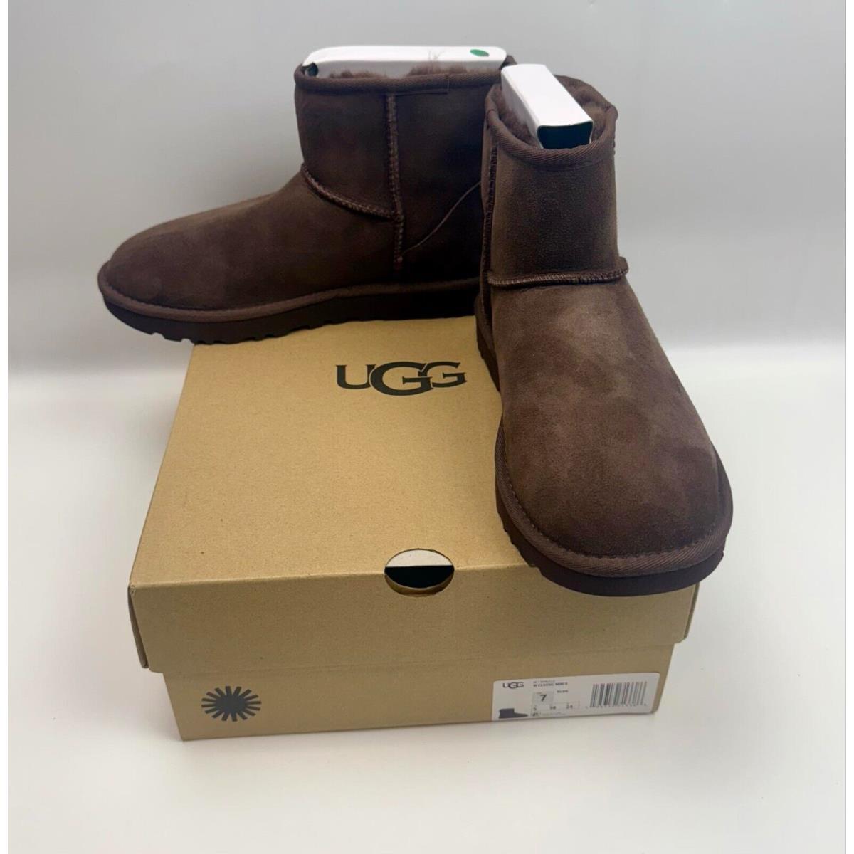 Women`s Shoes Ugg Classic Mini II Sheepskin Ankle Boots Burnt Cedar Size 7