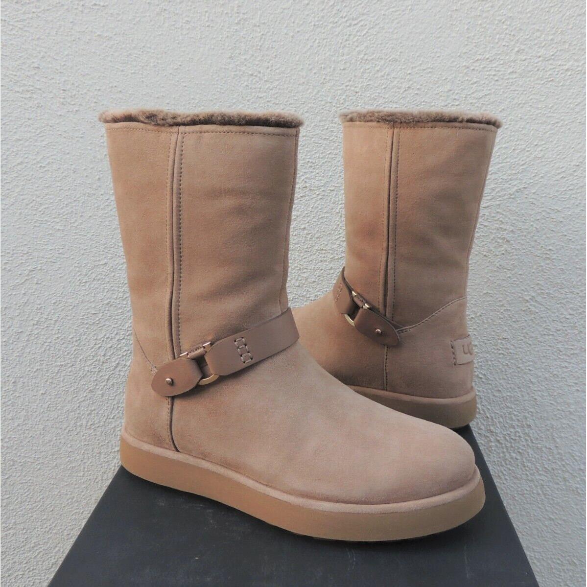 Ugg Amphora Classic Berge Short Suede/ Sheepskin Boots Women US 7/ Eur 38