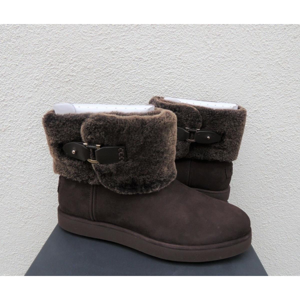 Ugg Dark Roast Classic Berge Mini Suede/ Sheepskin Boots Women US 6/ Eur 37