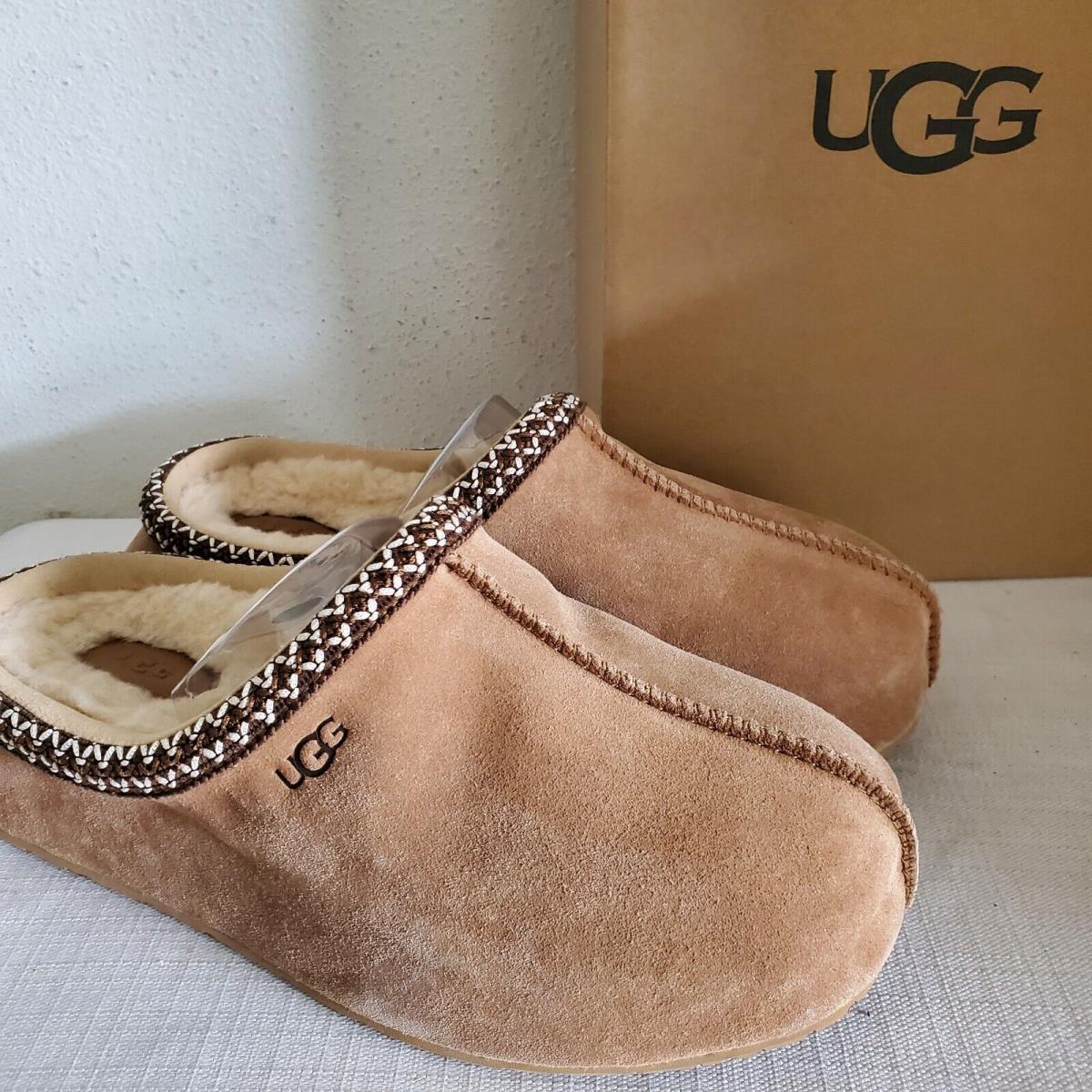 Womens Size 10 Chestnut Ugg Pierside Tasman Suede Wool Lined Slippers Shoes