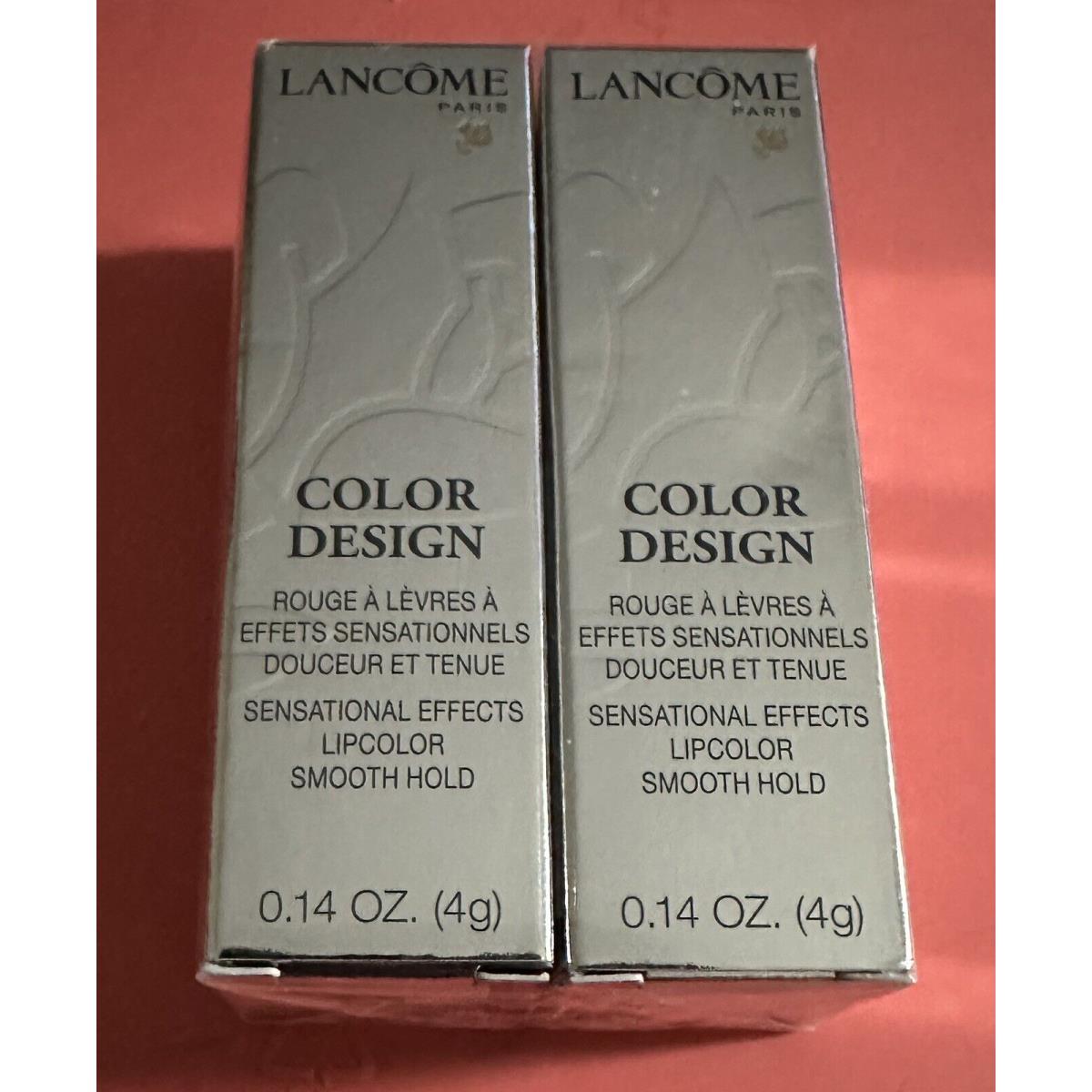 2x Lancome Color Design Lipstick 124 Haute Cream Full Size