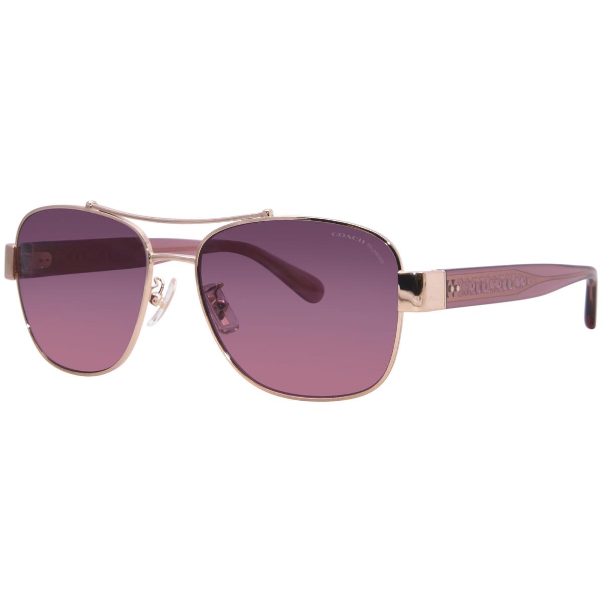 Coach CR617 HC7161 9331F4 Sunglasses Women`s Rose Gold/polarized Burgundy 56mm