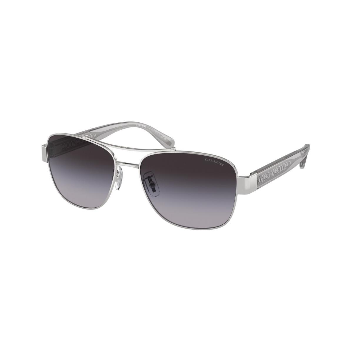 Coach HC7161 90018G Cr617 Shiny Silver Grey Gradient 56 mm Women`s Sunglasses