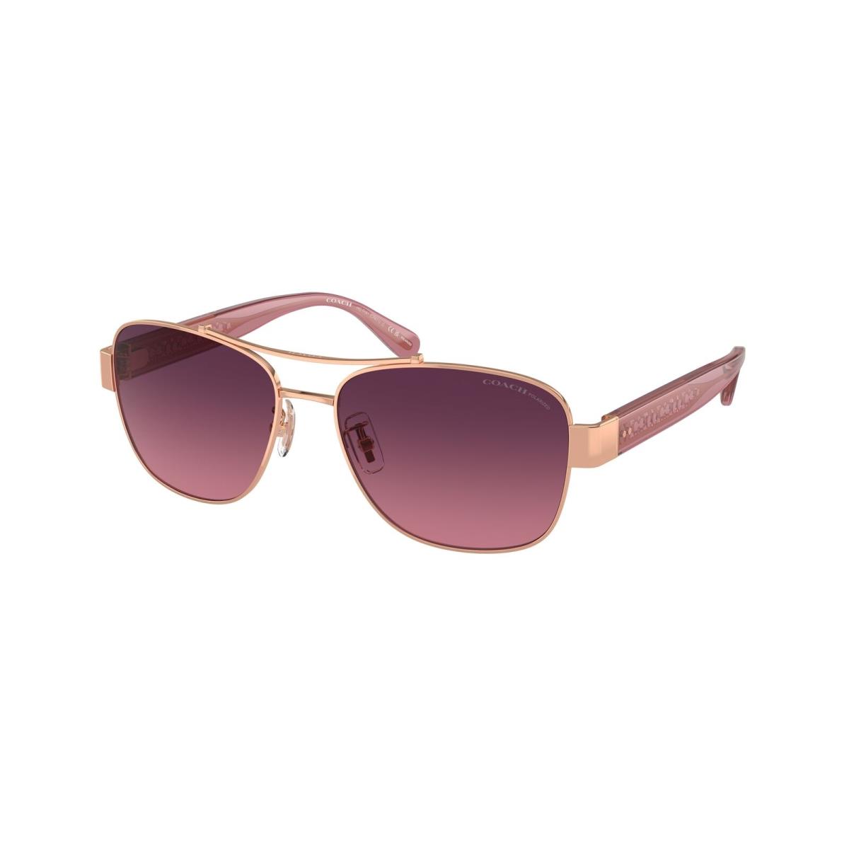 Coach HC7161 9331F4 Cr617 Rose Gold Burgundy Polarized 56 mm Women`s Sunglasses