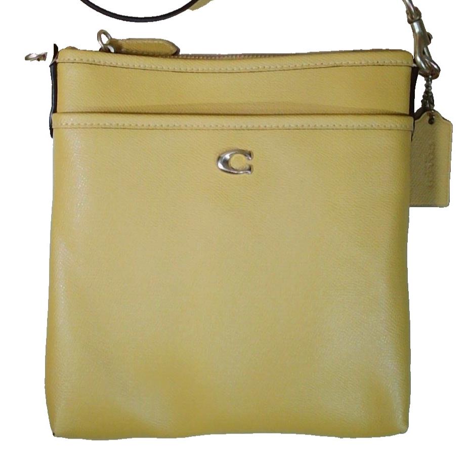 Coach Cross Grain Leather Kitt Yellow Gold One Size For Women