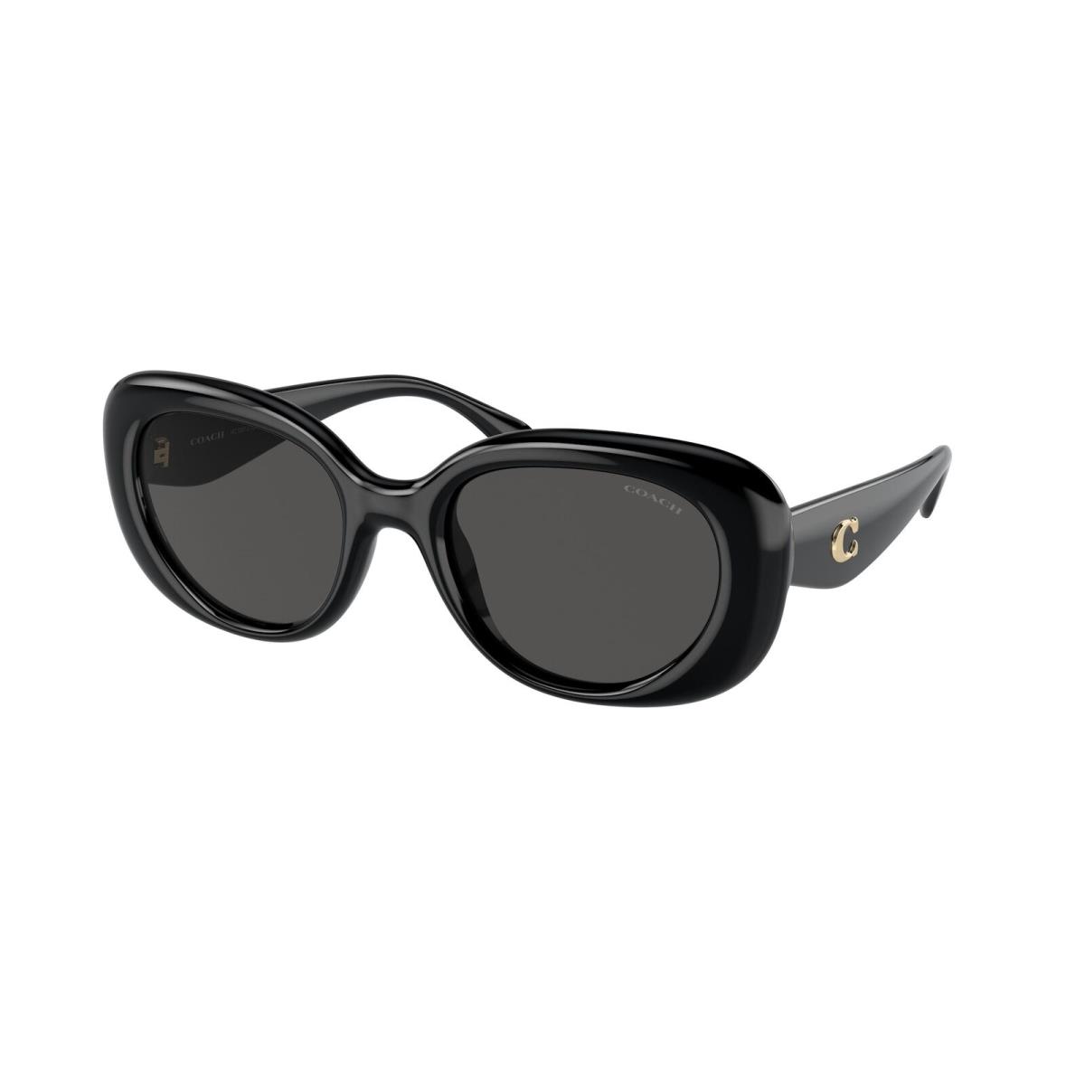 Coach HC8391U 500287 Cr609 Black Grey Solid 53 mm Women`s Sunglasses