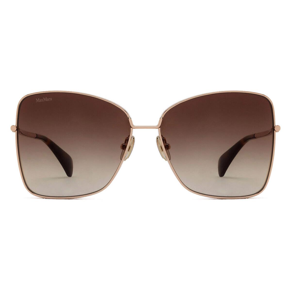 Max Mara MM0097 Sunglasses Women Shiny Rose Gold 59mm