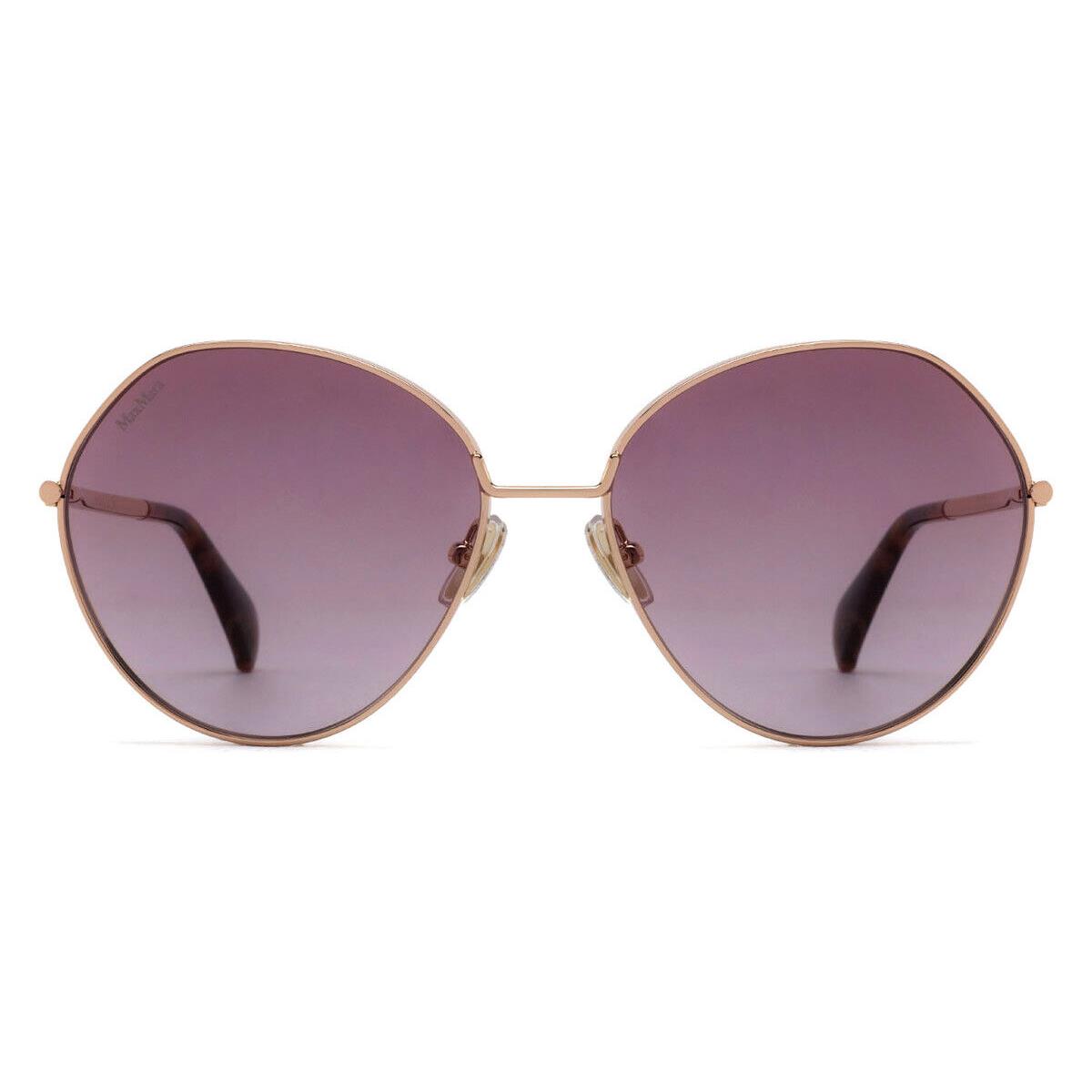 Max Mara MM0096 Sunglasses Women Shiny Rose Gold 57mm