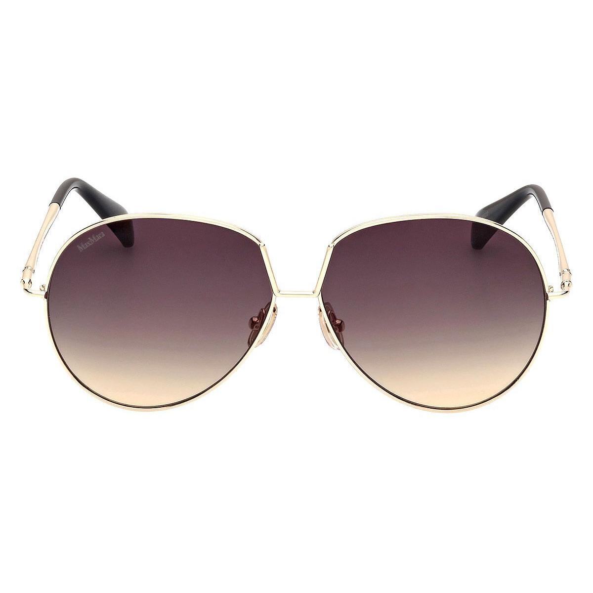 Max Mara MM0081 Sunglasses Women Shiny Pale Gold 60mm