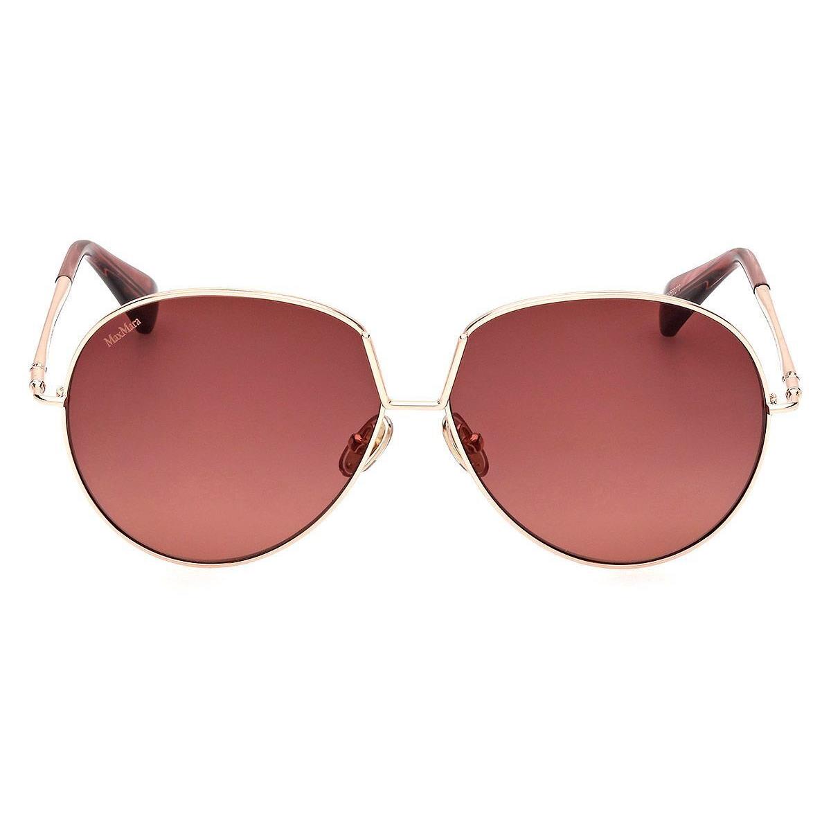 Max Mara MM0081 Sunglasses Women Shiny Rose Gold 60mm