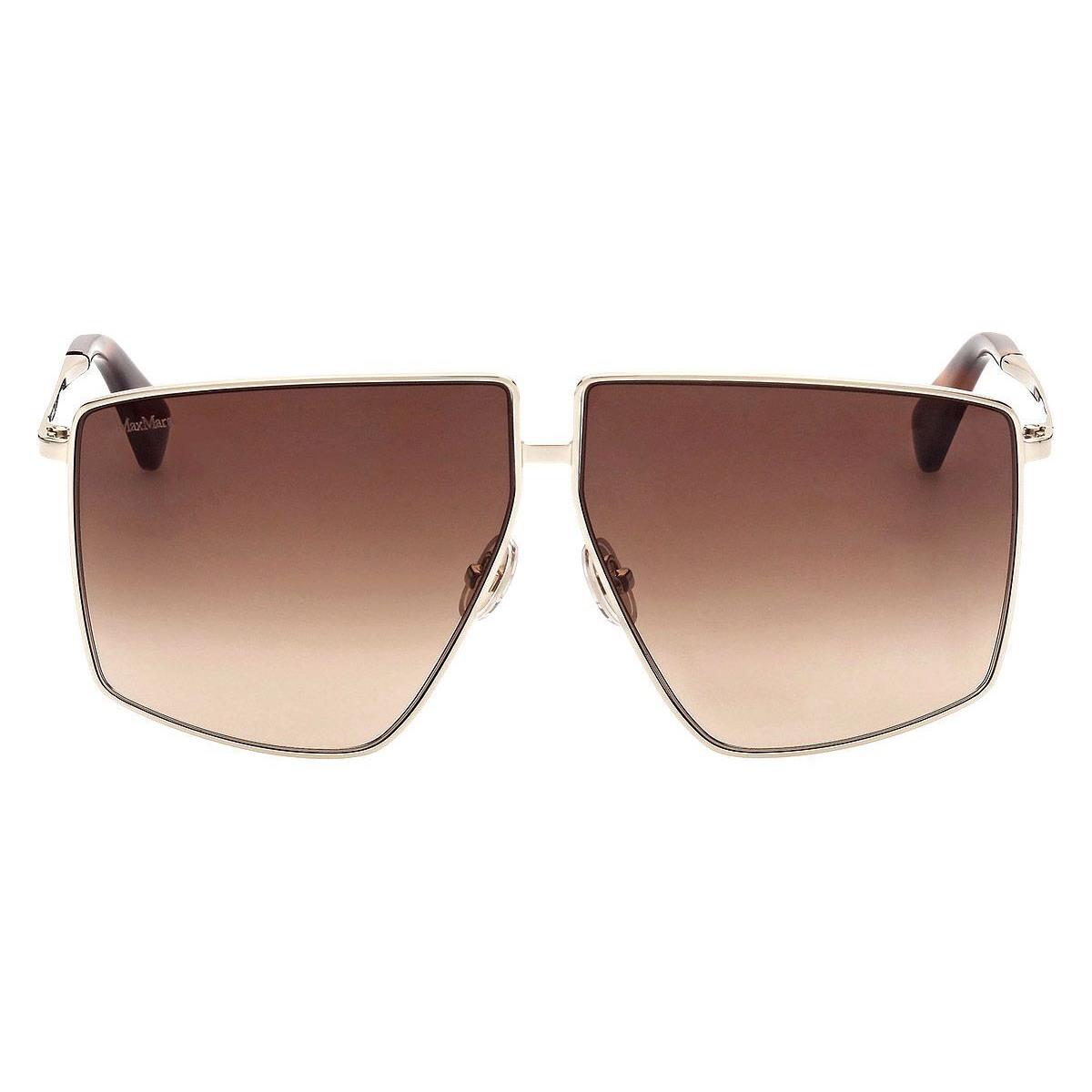 Max Mara MM0026 Sunglasses Women Shiny Pale Gold 64mm