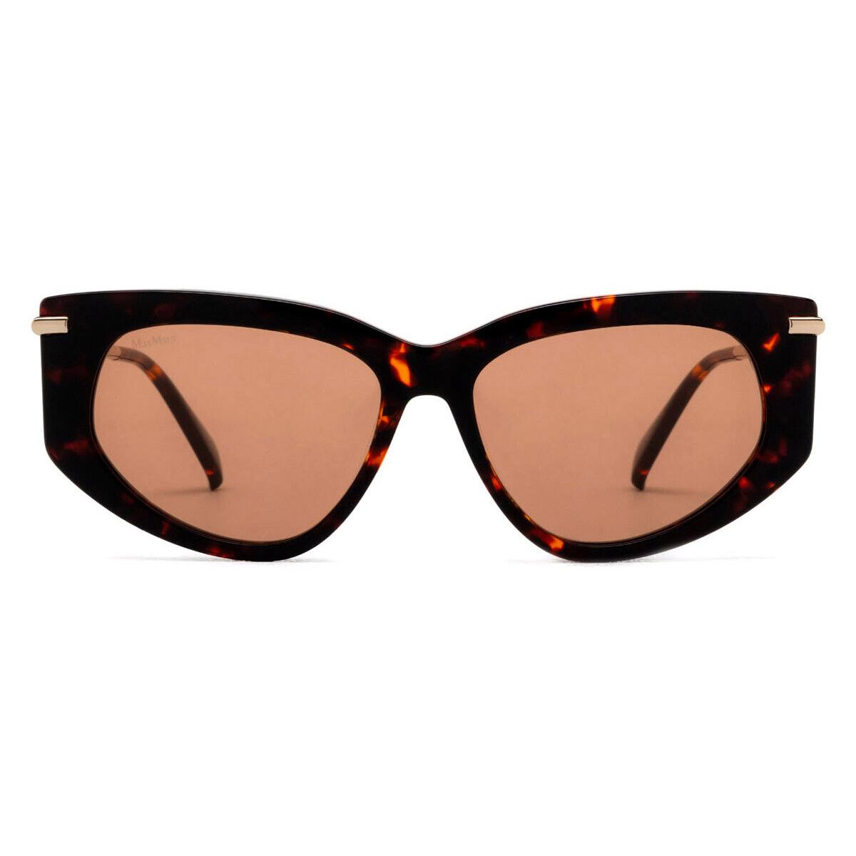 Max Mara MM0100 Sunglasses Women Dark Havana 54mm