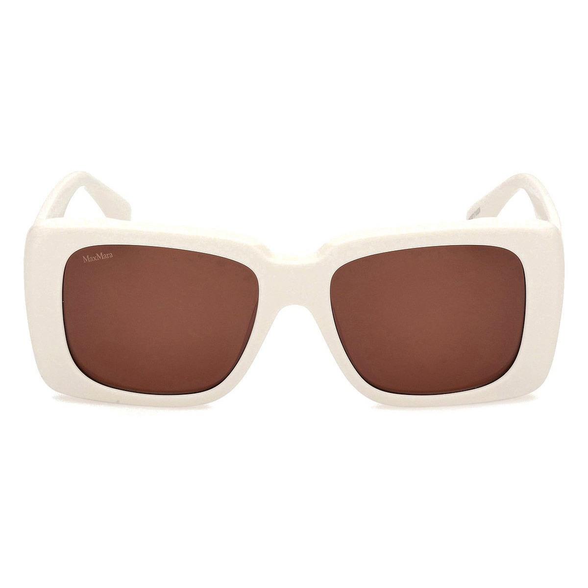 MM0091 Sunglasses Women Shiny White 53mm by Max Mara