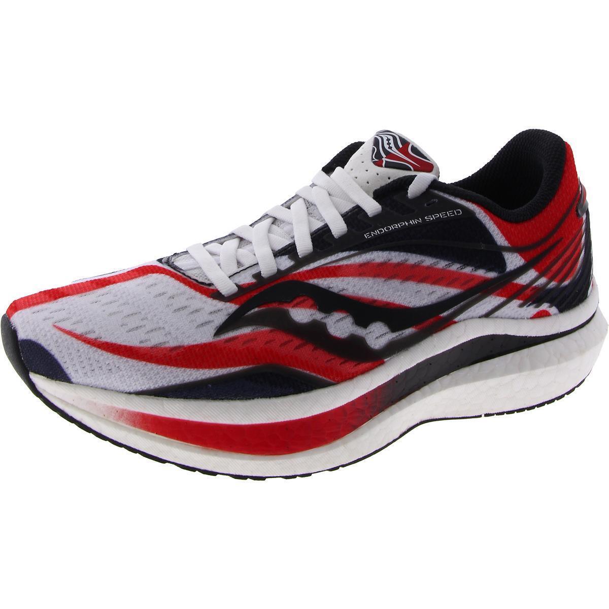 Saucony Womens Endorphin White Running Shoes Sneakers 8 Medium B M Bhfo 3080 - White/Red