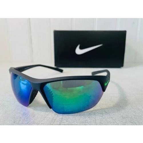 Nike Skylon Ace Sport Sunglasses Matte Black with Green Mirror Lenses EV1125-003