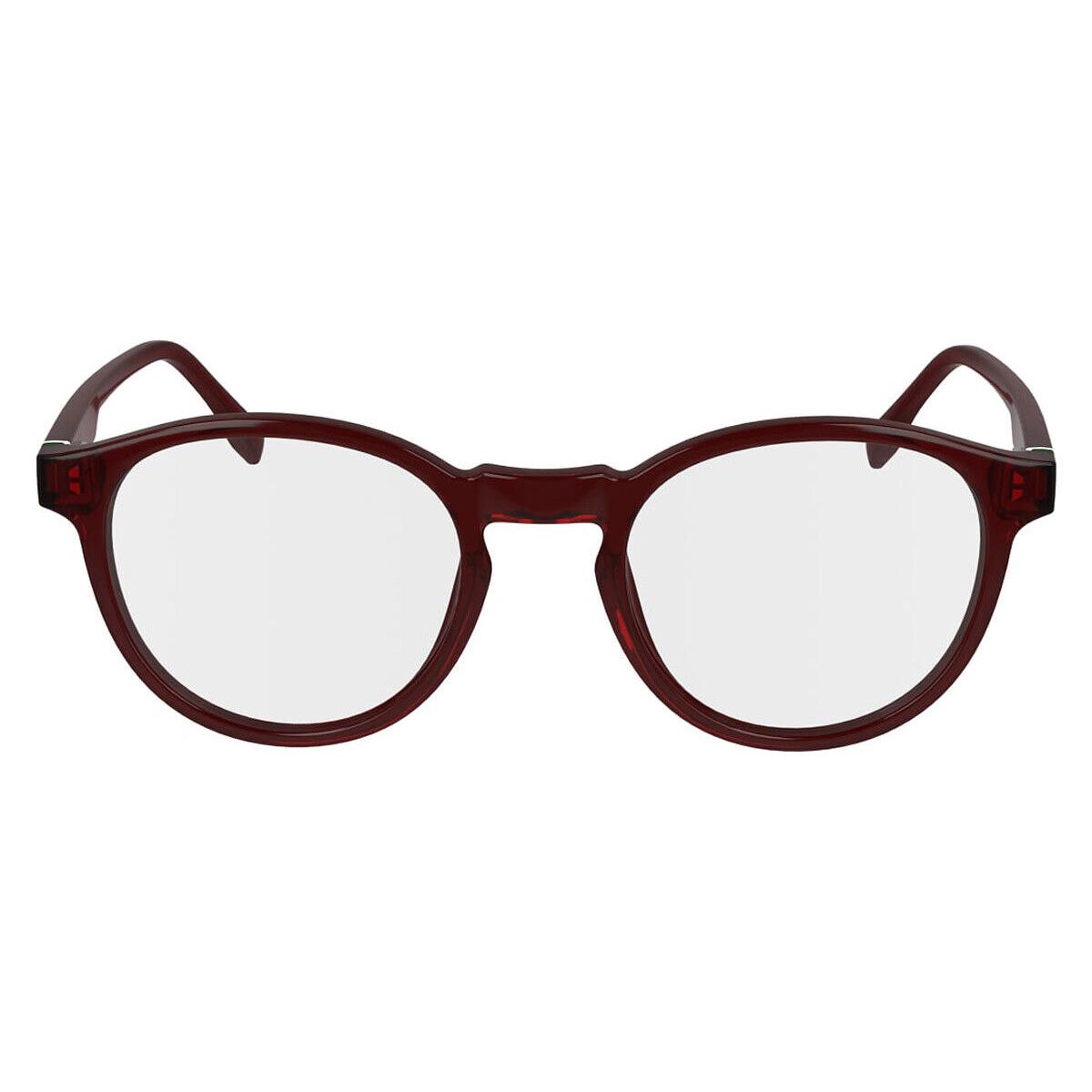 Lacoste L2950 Eyeglasses Men Transparent Burgundy 49mm