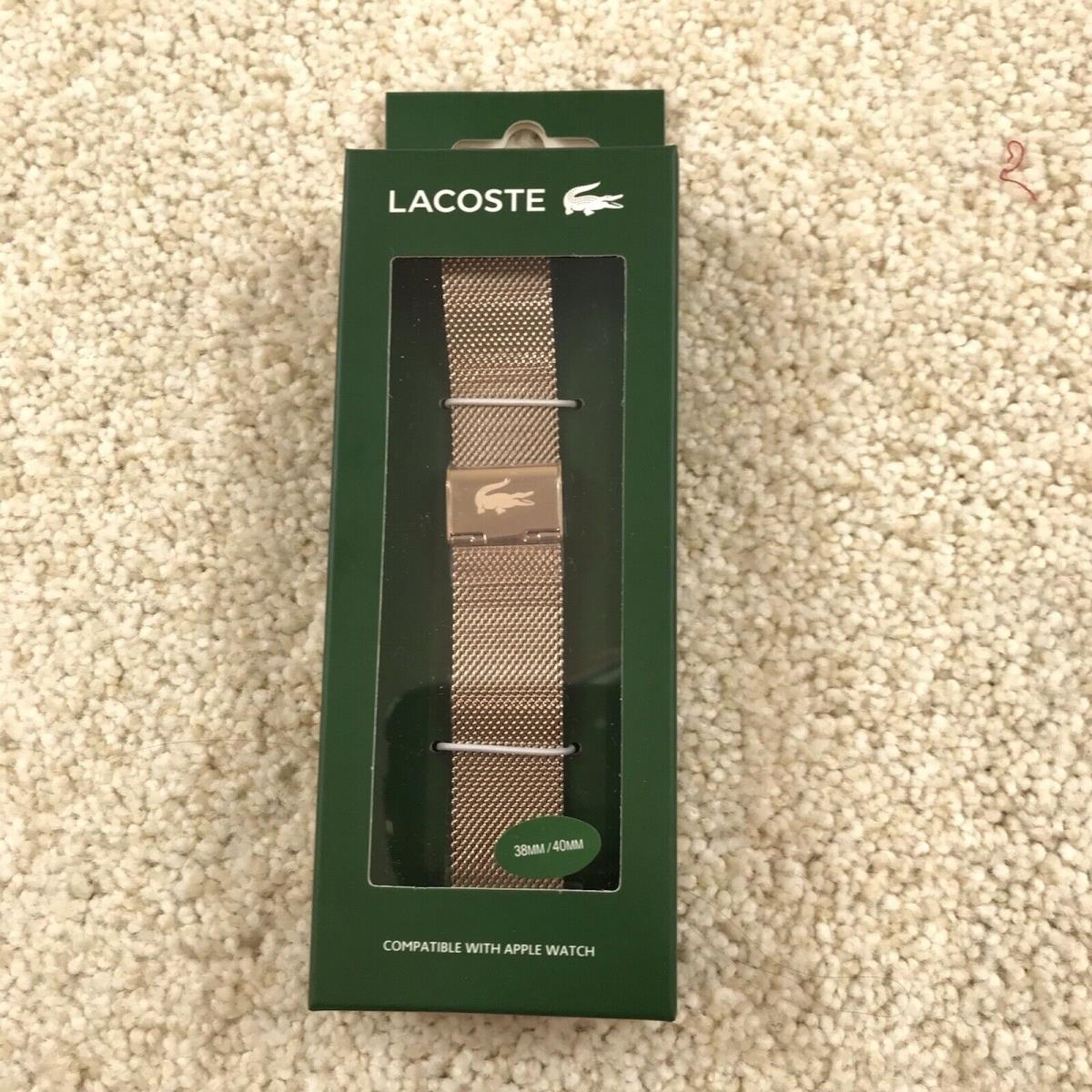 Lacoste Apple Watch Replacement Band 38mm 40mm Rose Gold Mesh 2050023