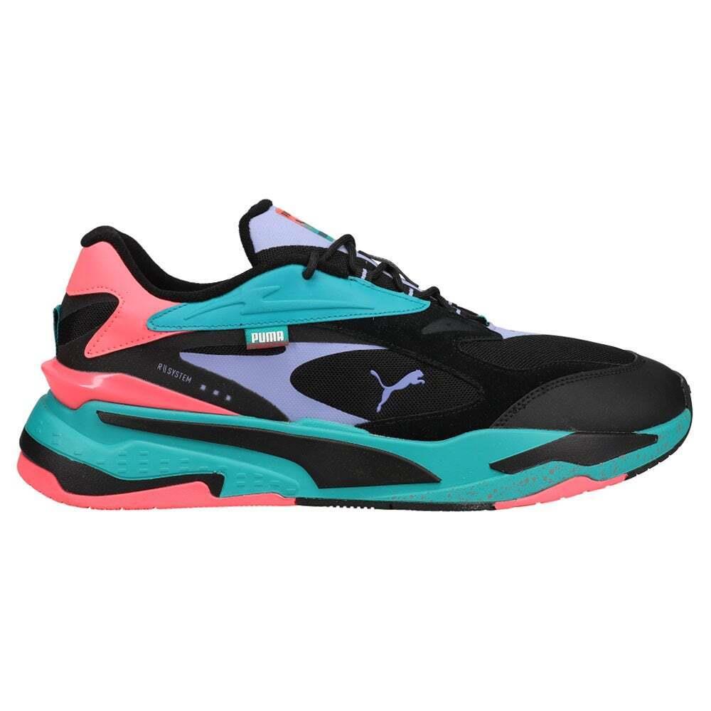 Puma Rsfast Lace Up Mens Black Blue Pink Purple Sneakers Casual Shoes 388625 - Black, Blue, Pink, Purple