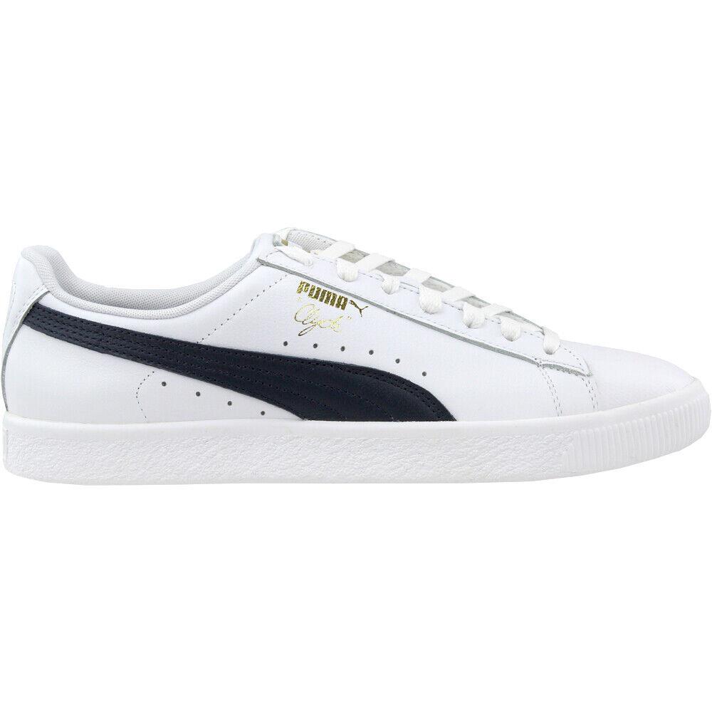 Puma Clyde Core L Foil Lace Up Mens Blue White Sneakers Casual Shoes 364669-02 - Blue, White