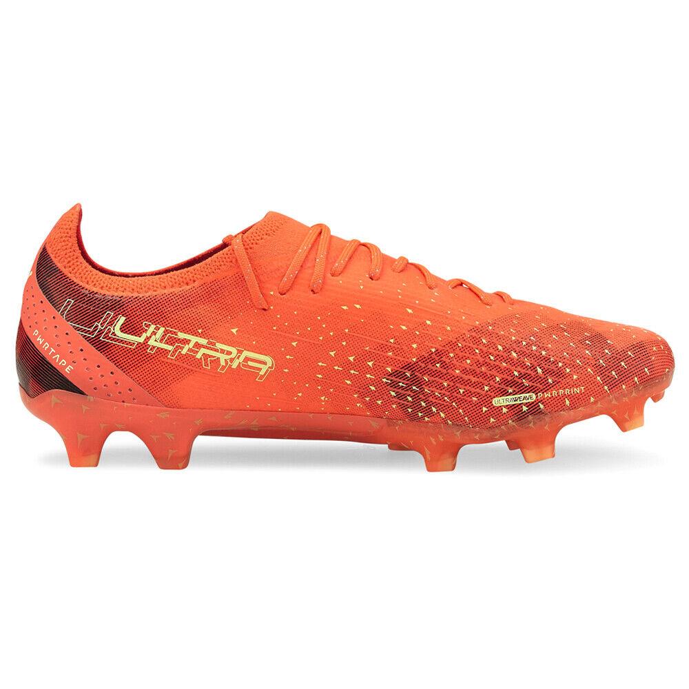 Puma Ultra Ultimate Firm Groundag Soccer Cleats Mens Orange Sneakers Athletic Sh