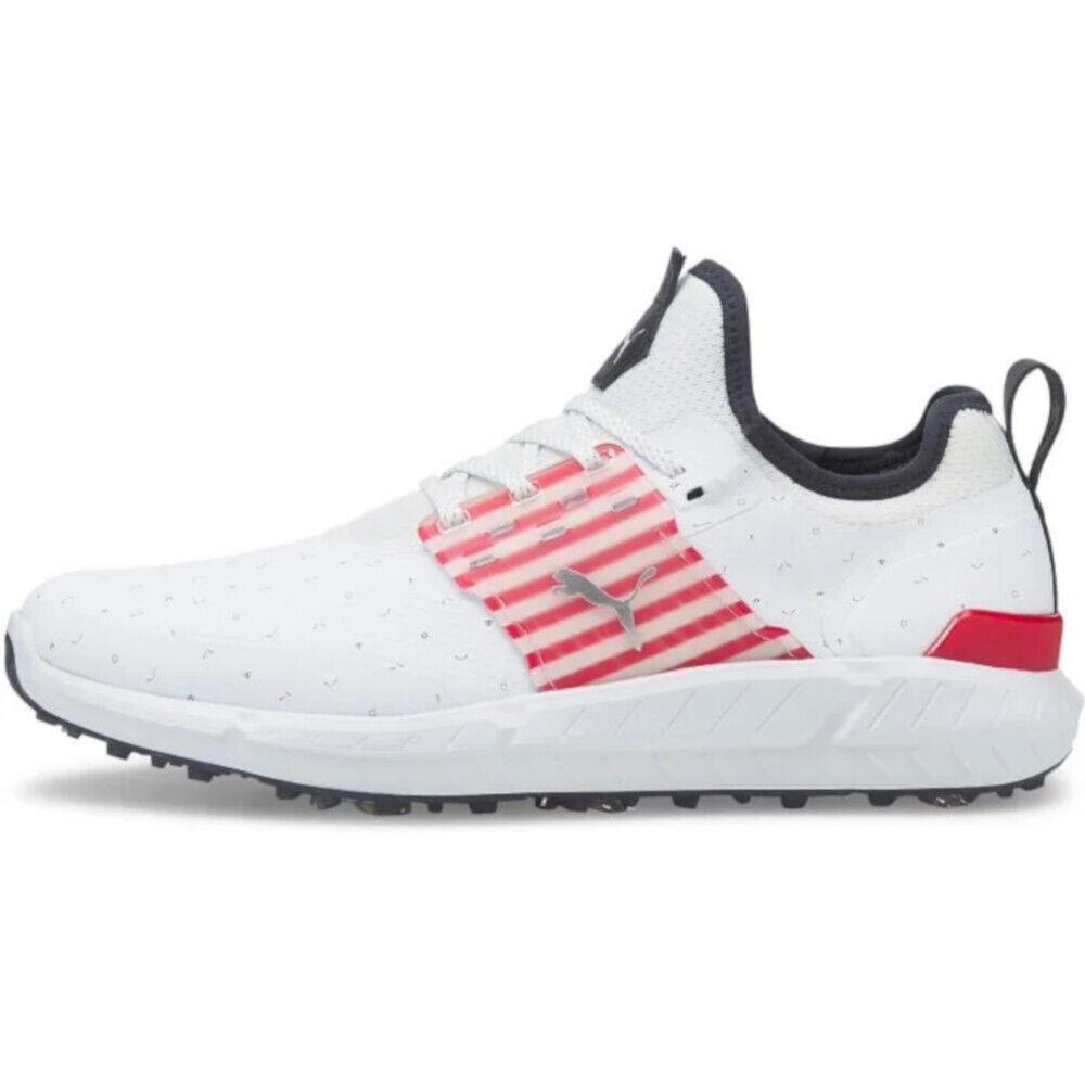 Puma Men`s LE Ignite Articulate Love H8 Golf Shoes White/ski Patrol-pick - White / Silver / Ski Patrol