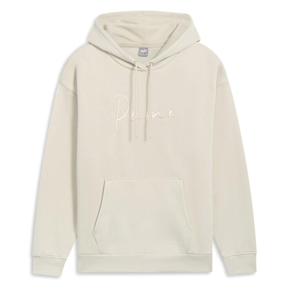 Puma Tonal Script Pullover Hoodie Womens Beige Casual Outerwear 68440168