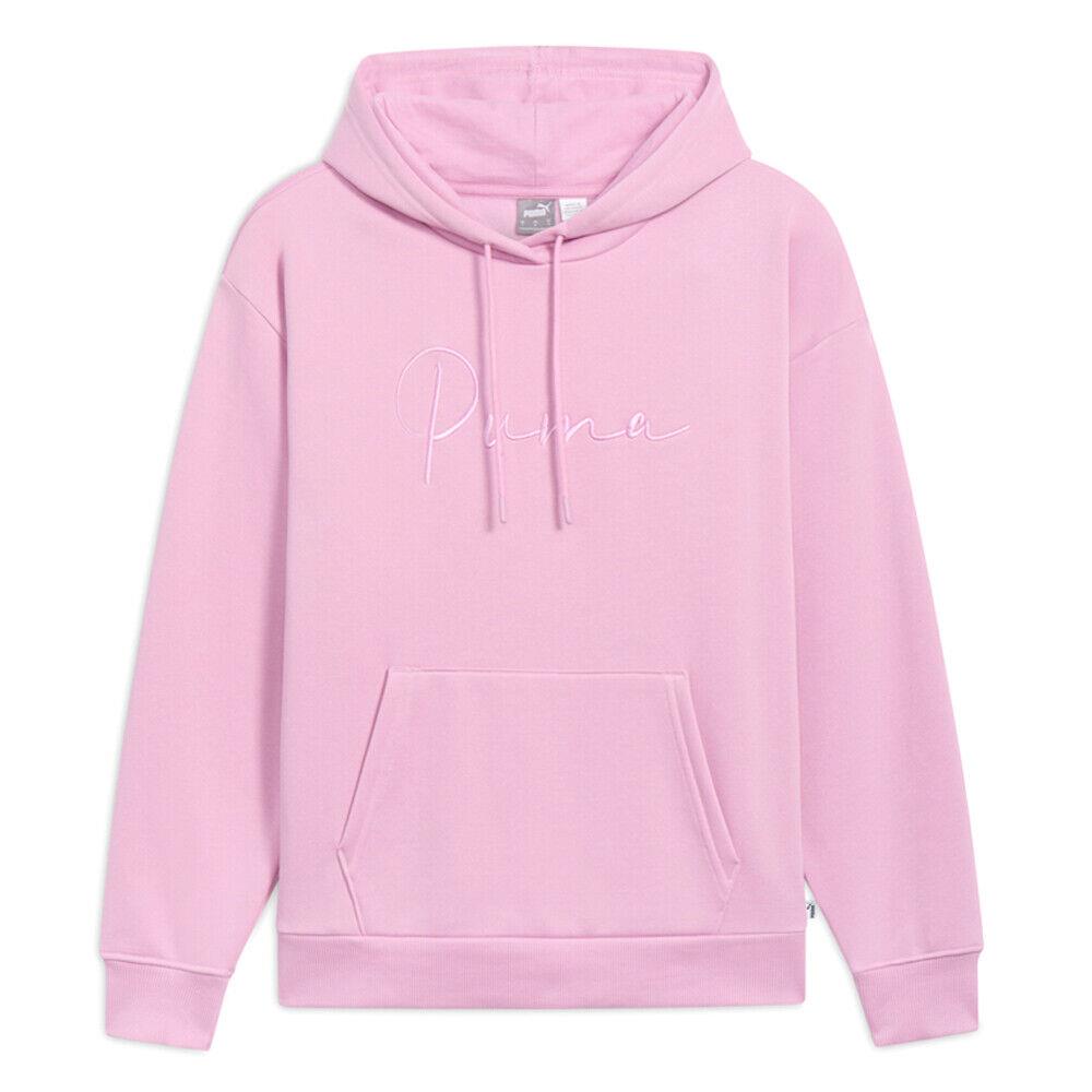 Puma Tonal Script Pullover Hoodie Womens Pink Casual Outerwear 68440181