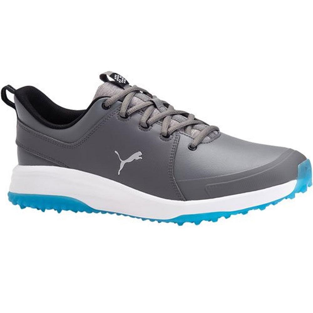 Men`s Puma Grip Fusion Pro 3.0 Spikeless Golf Shoes - Quiet Shade/Puma Silver/Ibiza Blue