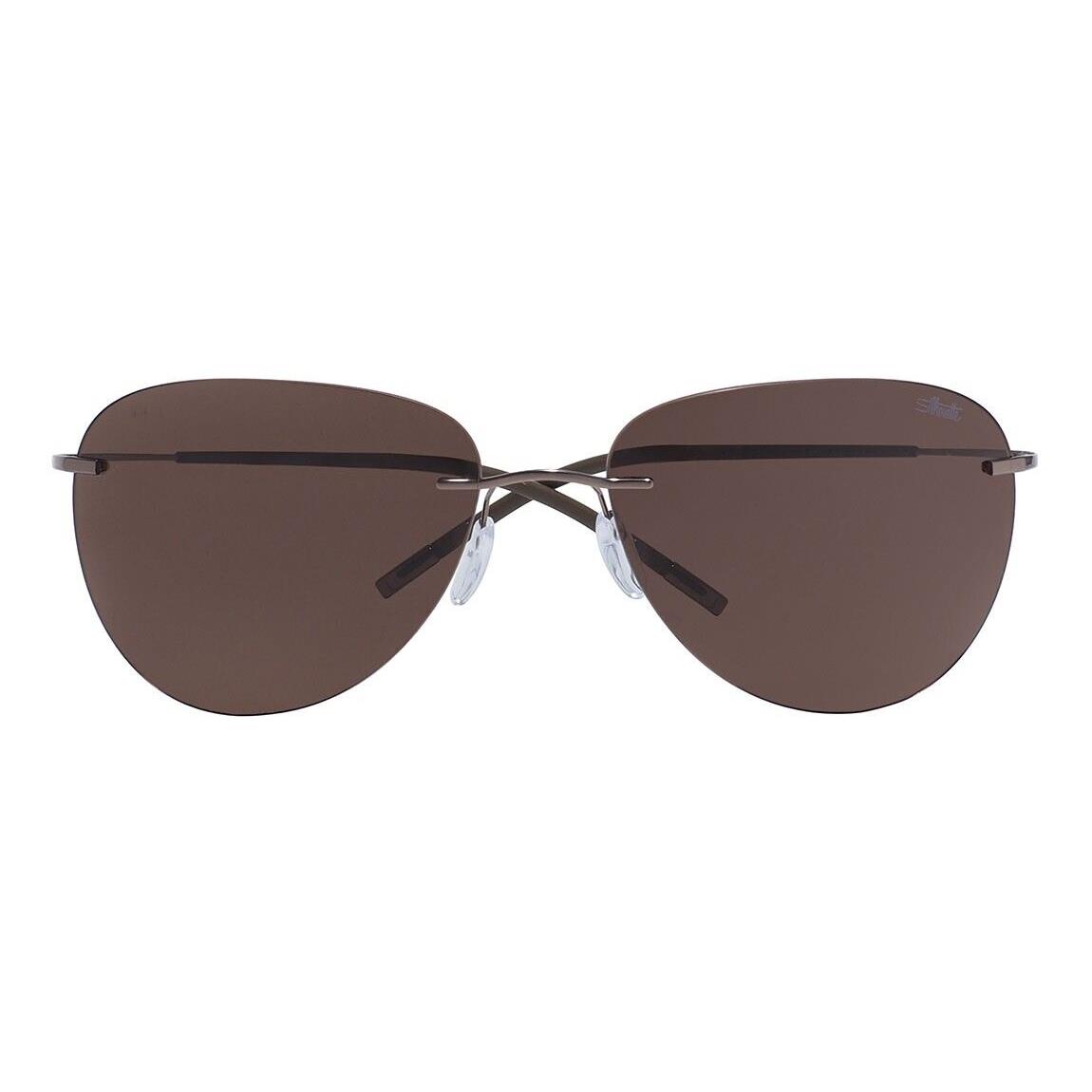 Silhouette Sunglasses Titanium Tma Icon 8697 6140 Walnut/brown Pilot