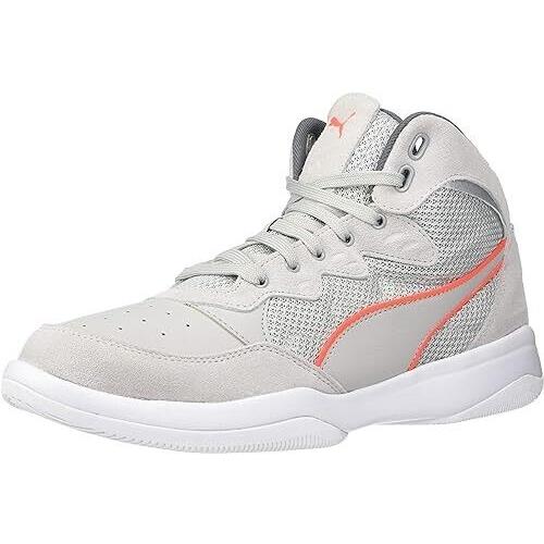 Puma Women`s RB Playoff Sneaker Light Grey White-high Rise Sz-12 B