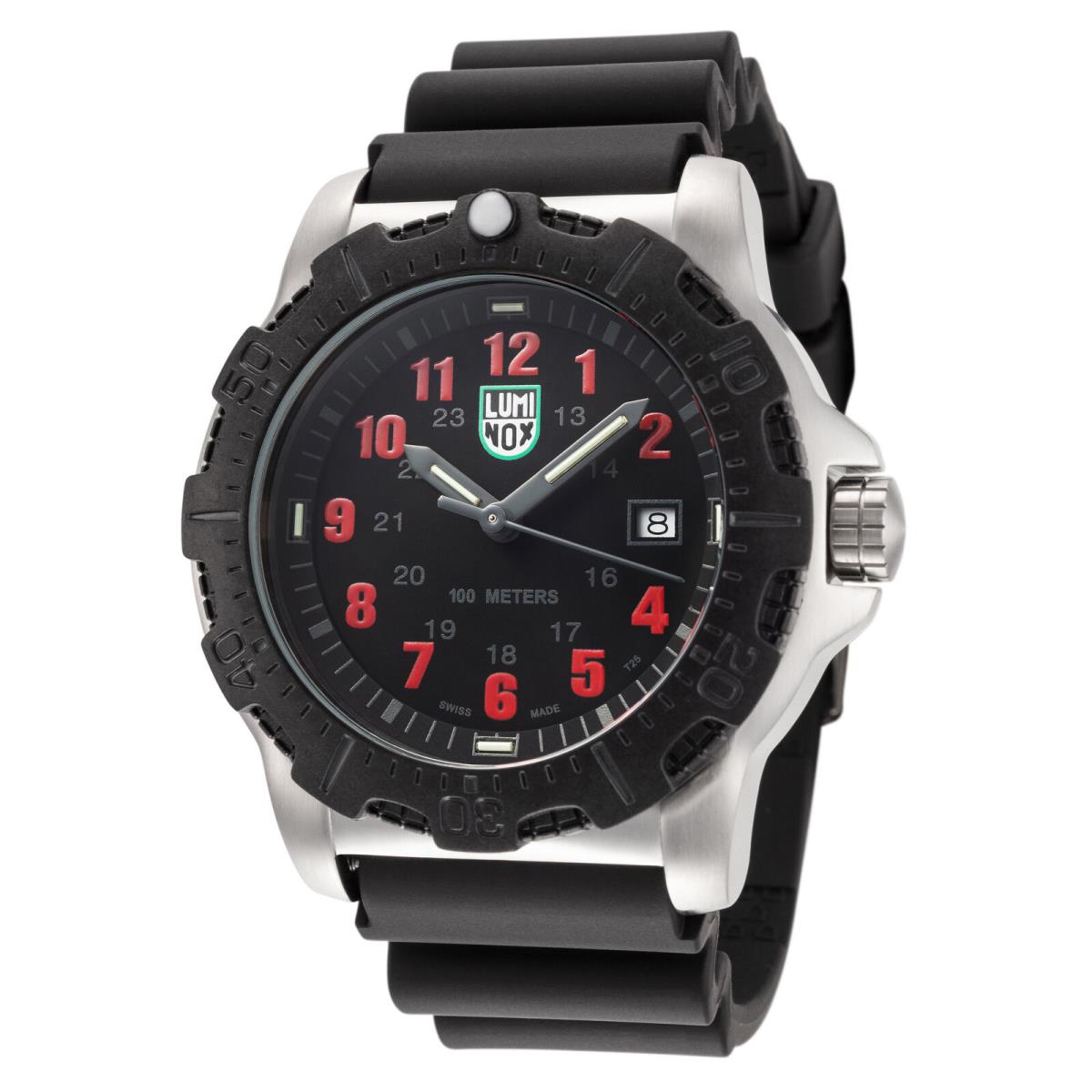 Luminox Men`s Manta Ray Steel X2.2145 Grey/red Dial Polyurethane Watch