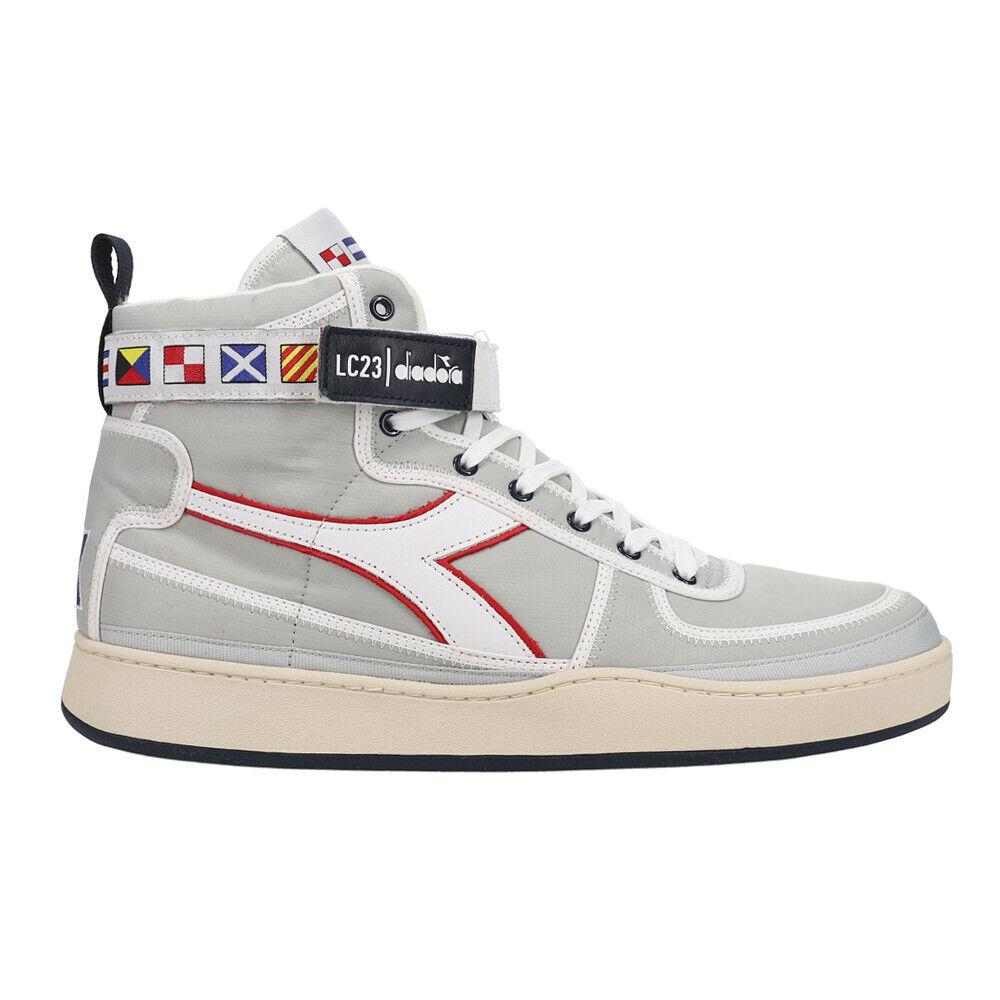 Diadora Mi Basket Sailing Nylon X Lc23 High Top Mens Silver Sneakers Casual Sho