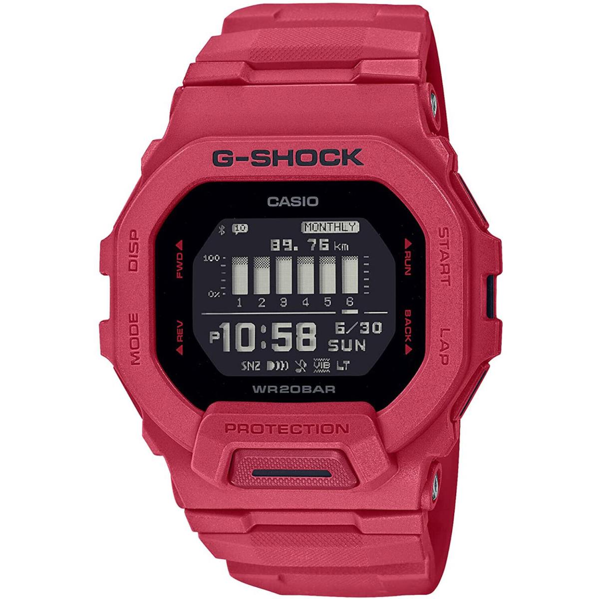 Casio G-shock Move Power Trainer Vibrant Red Digital Watch GBD200RD-4