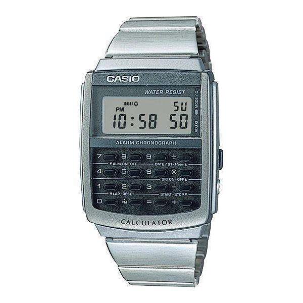 Casio Men Vintage Alarm Stopwatch Stainless Steel Calculator Watch CA-506-1D