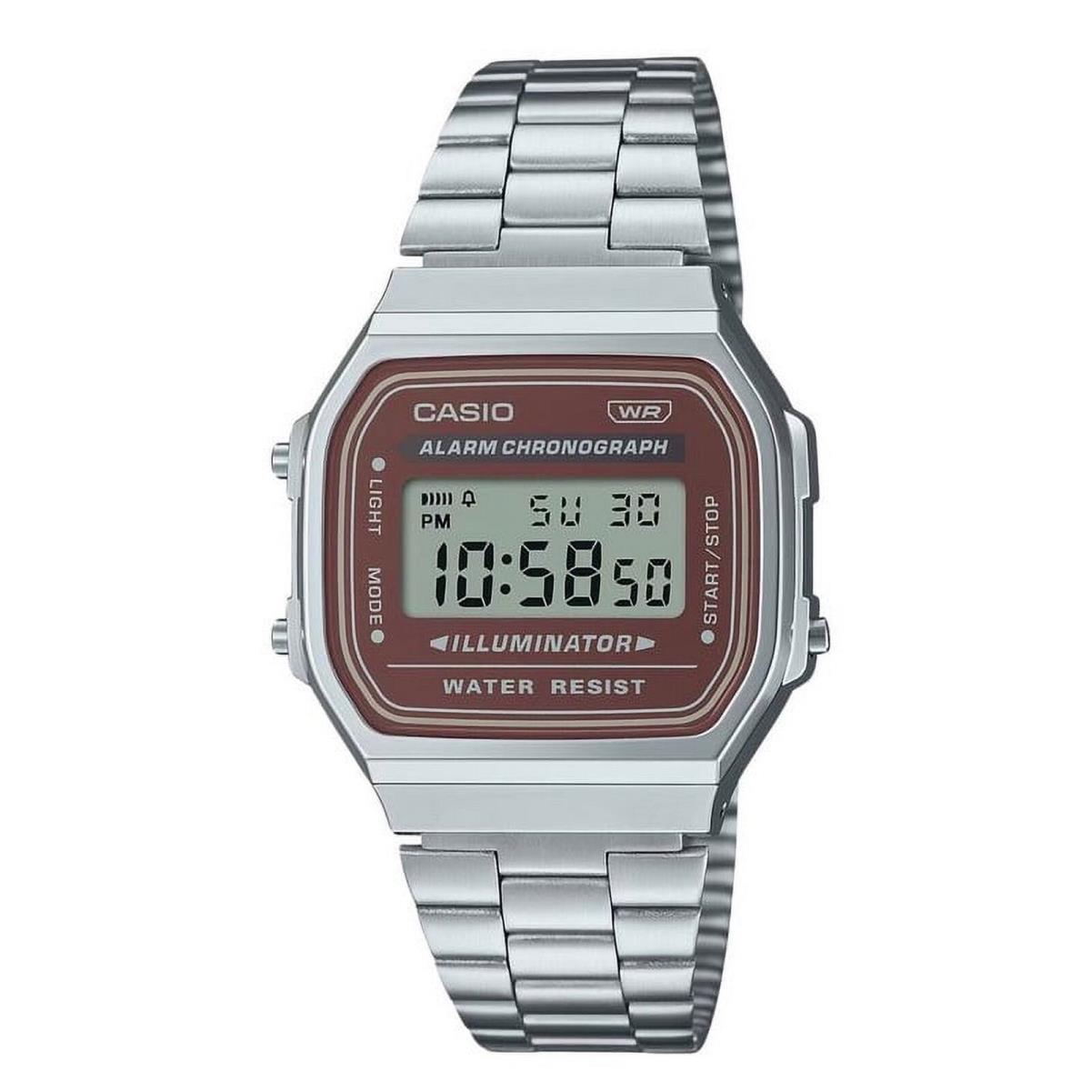 Casio Vintage Iconic A168WA-5A Silver Digital Stopwatch Alarm WR