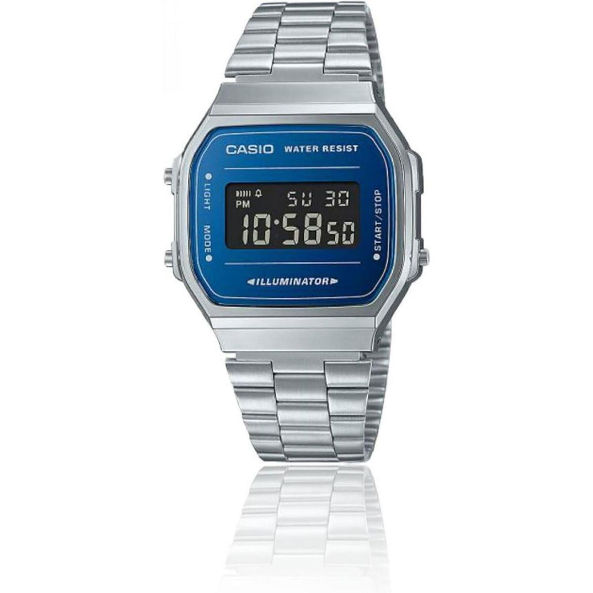 Casio A168WEM-2B Unisex Retro Digital Bracelet Strap Watch