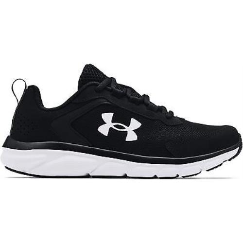 Under Armour Boys` Grade School UA Assert 9 Running Shoes Versa Black/white/whit