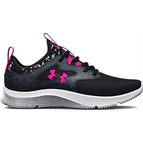 Under Armour Girls` Pre-school UA Infinity 2.0 AL Printed Running Shoes Black/bl