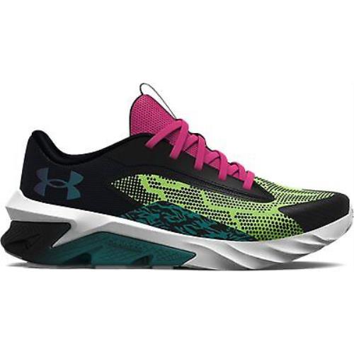 Under Armour Boys` Pre-school UA Scramjet 4 Wild Running Shoes Black/quirky Lime - Black-QUIRKY LIME-Black