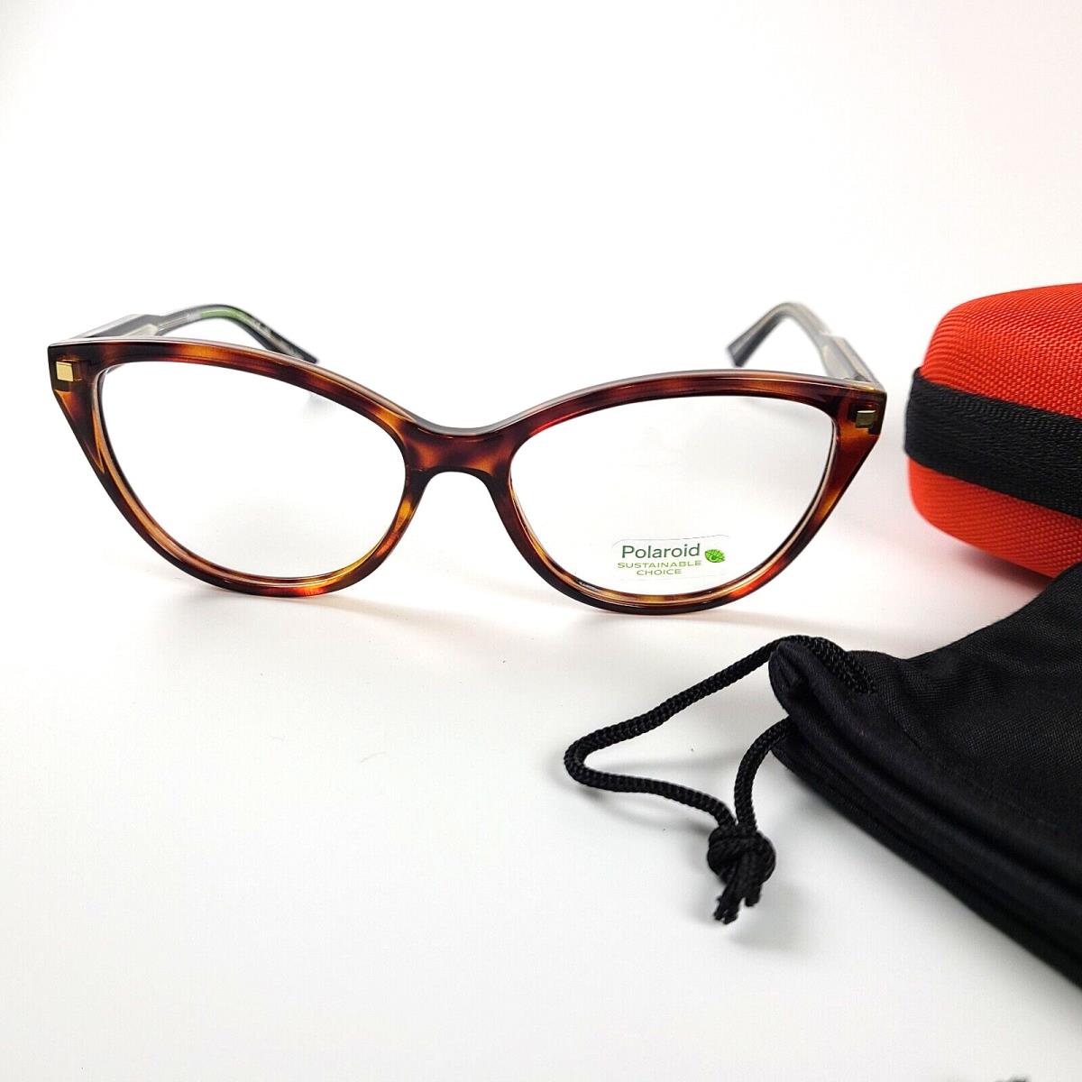 Polaroid Pld D493 086 Havana Eyeglasses Women Cat Eye w/ Case 55-16-145